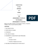 Constitution of The Republic OF Ghana - 1992 Arrangement of Articles The Preamble Arrangement of Chapters