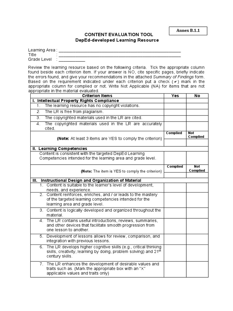 Quality Assurance Evaluation Tools | PDF | Book Design | Learning