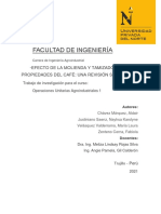 Facultad de Ingeniería: Efecto de La Molienda Y Tamizado en Las Propiedades Del Café: Una Revisión Sistemática