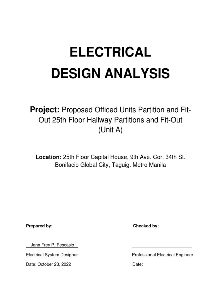 Electrical Design Analysis PDF Transformer Electrical Resistance