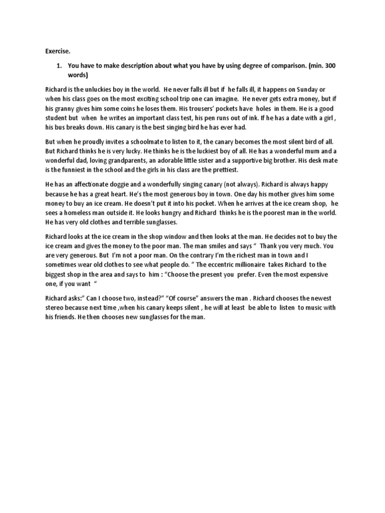 DEGREE OF COMPARISON EXERCISE FOR CLASS 5 visual data 2