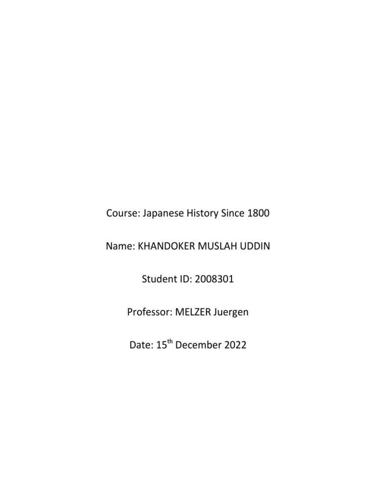 Japan's Transformation 1868-1900 | PDF | Japan
