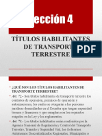 Lección 4: Títulos Habilitantes de Transporte Terrestre