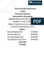 2.3 Aportaciones de Las Escuelas Administrativas, Tarea 5