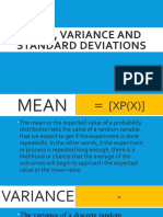 Mean, Variance and Standard Deviations