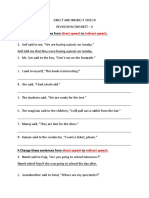 DIRECT AND INDIRECT SPEECH Worksheet 4