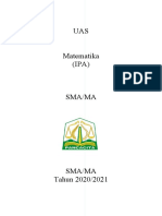 UAS Matematika SMA/MA Tahun 2020/2021