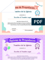 Editable Versión Niñas - Diplomas de Presentación