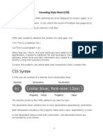 CSS Syntax: Cascading Style Sheet (CSS)