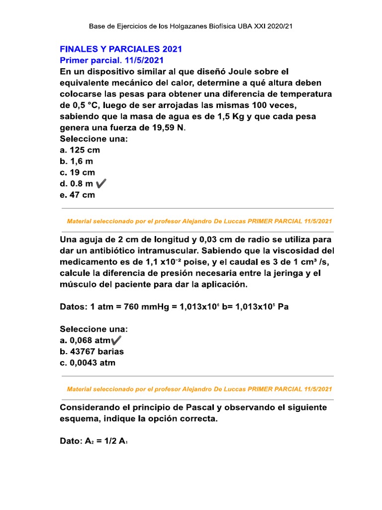 Modelos De Parciales De Biofisica Uba Cbc Pdf