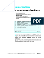 Procédés D'émulsification: Mécanismes de Formation Des Émulsions