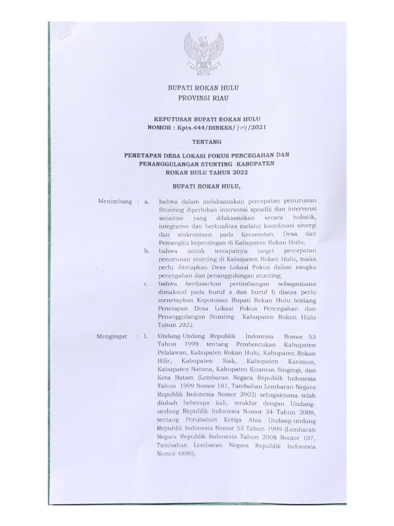 SK Lokus Stunting Rohul 2022 | PDF