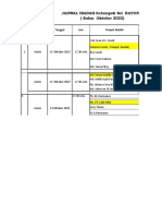 Jadwal Ibadah Kelompok Sel Rayon V (Bulan Oktober 2022) : No. Hari Tanggal Jam Tempat Ibadah