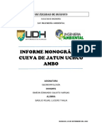 Informe Monográfico Cueva de Jatun Uchco Ambo: Universidad de Huánuco