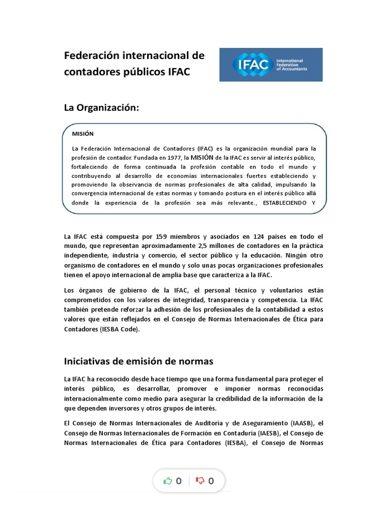 Federación Internacional de Contadores IFAC | PDF | Contador | Auditoría