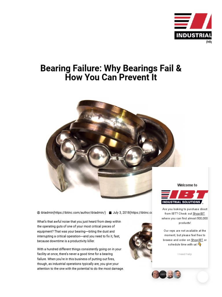Bearing Failure - Why Bearings Fail & How You Can Prevent It - IBT ...