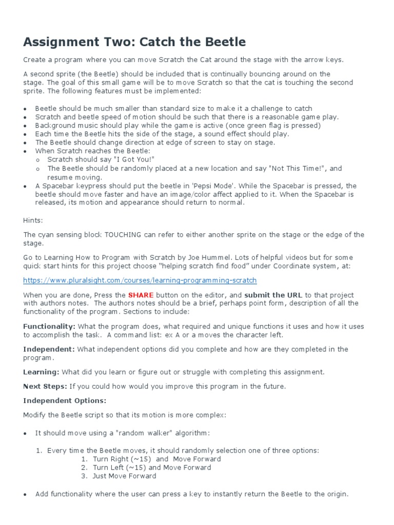 02 - Catch The Beetle 2022 NEW | PDF | Control Flow | Scratch ...
