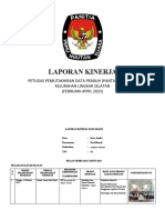 Laporan Kinerja: Petugas Pemutakhiran Data Pemilih (Pantarlih) Tps 54 Kelurahan Lingkar Selatan (FEBRUARI-APRIL 2023)