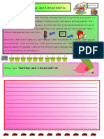 Creative Writingwhat I Diddidnt Do Yesterday 18 A1 Writing Creative Writing Tasks - 27569