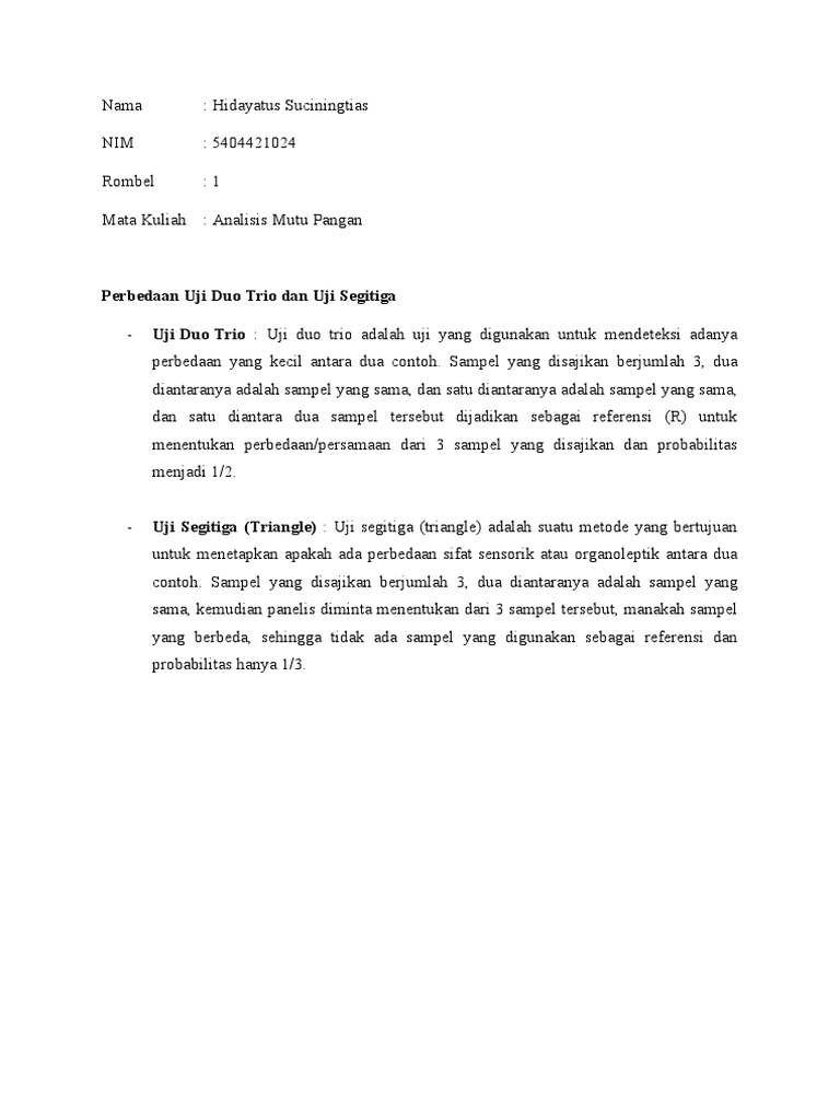 Uji Duo Trio vs Uji Segitiga | PDF