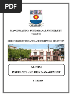 Manonmaniam Sundaranar University: Insurance and Risk Management