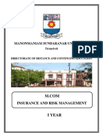 Manonmaniam Sundaranar University: Insurance and Risk Management