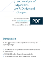 BIT 3209-Lecture 7 Divide and Conquer