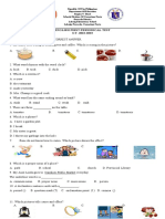 English First Periodical Test S.Y. 2022-2023