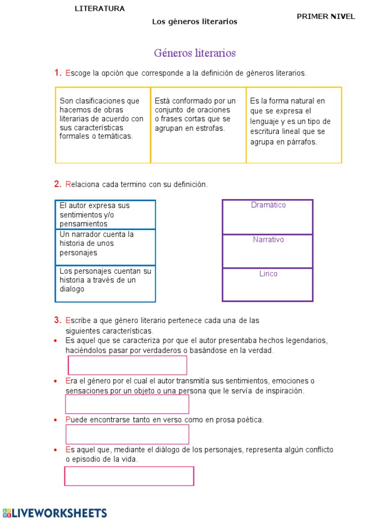 Características de los géneros literarios | PDF | Poesía | Narración