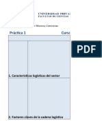 Práctica 1 Curso: Logística - V Ciclo: 1. Caracteristicas Logísticas Del Sector