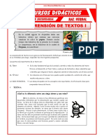 Comprensión de Lecturas para Tercero de Secundaria