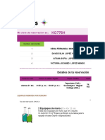 Mi Clave de Reservación Es: Nombre Del Cliente 1 2 3 4