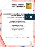 Escuela Normal Superior "Profr. Moisés Sáenz Garza": Comprensión Y Producción de Textos Académicos