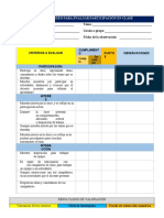 Lista de Chequeo para Evaluar Participación en Clase