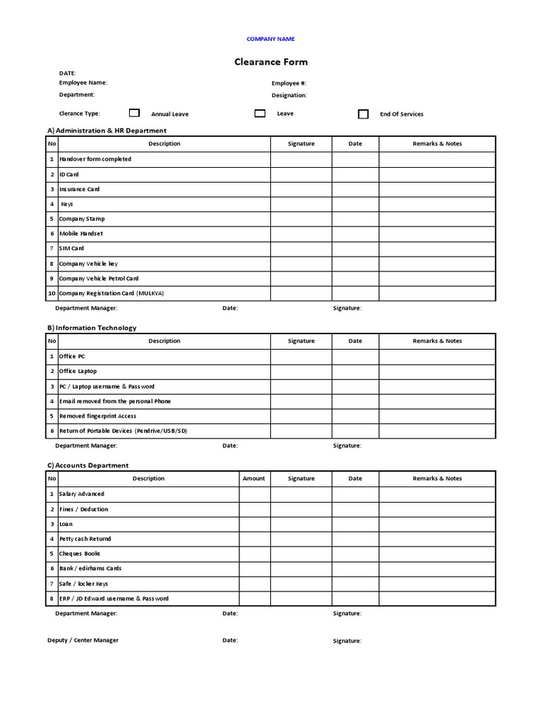 Clearance Form | PDF