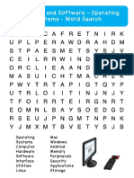 Hardware and Software - Operating Systems - Word Search