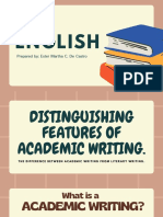 Comparing Academic and Literary Writing