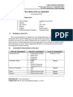Psy 1303 - Psychological Report Assessment Details