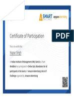 Certificate of Participation: Nupur Singh