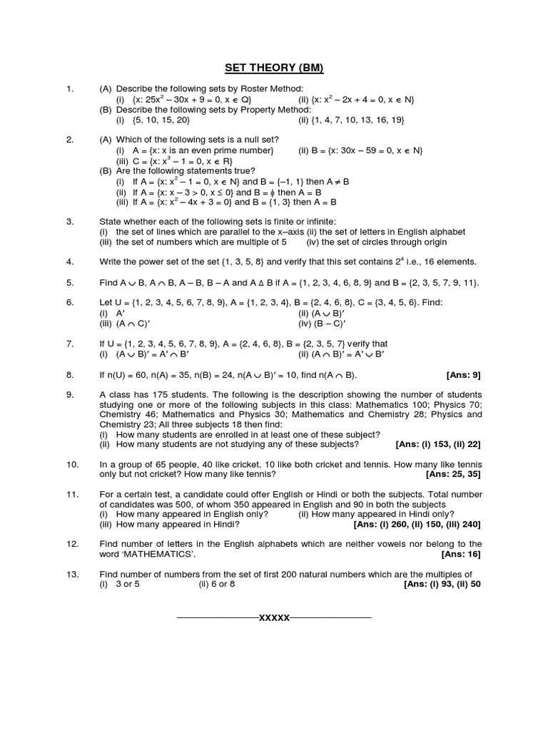 Set Theory | PDF | English Language | Numbers