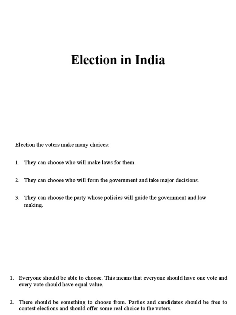 Election in India | PDF | Voting | Elections