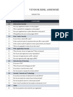 Vendor Risk Assessment Questionnaire Template: ID No. Category