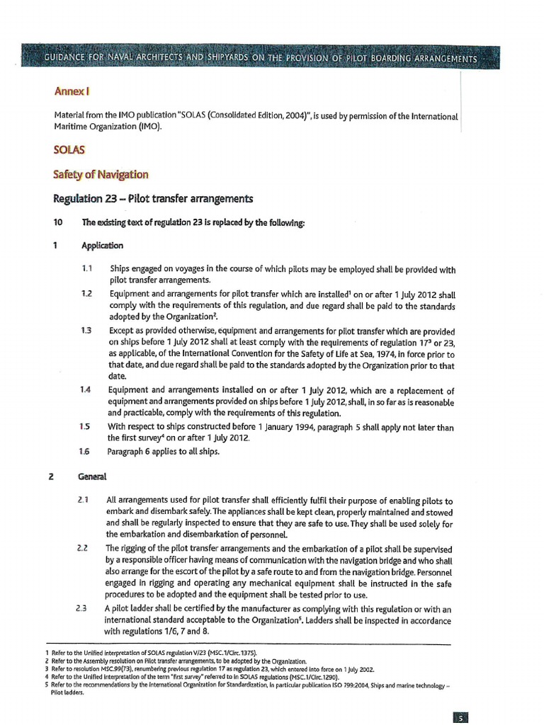 SOLAS Reg V-23 | PDF