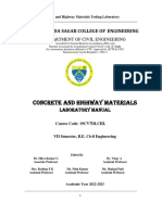 Concrete and Highway Materials: Dayananda Sagar College of Engineering