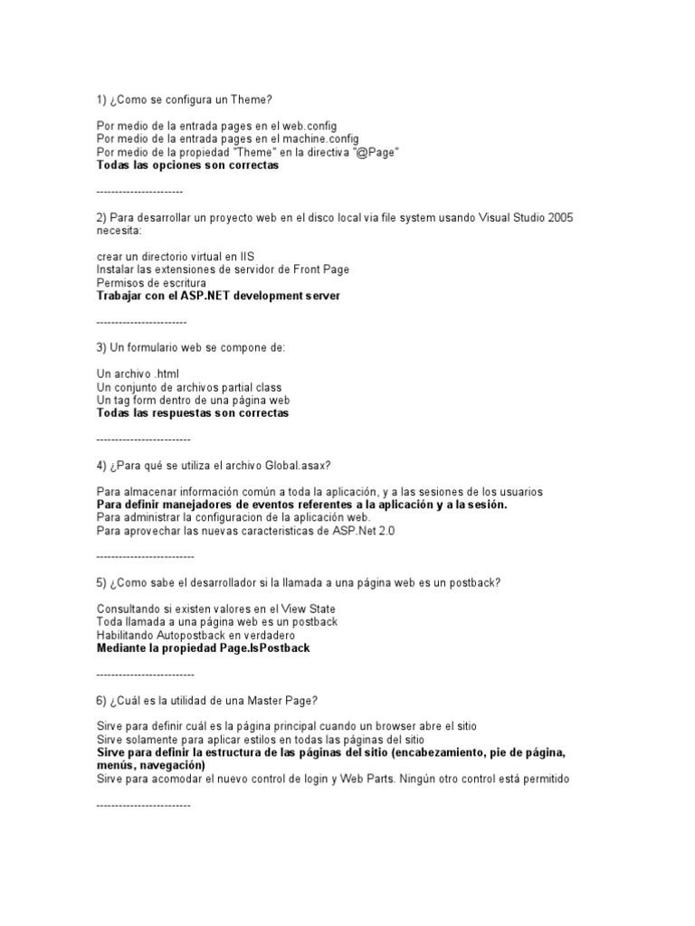 Examen ASP 1 | PDF | Servidor web | Internet y web