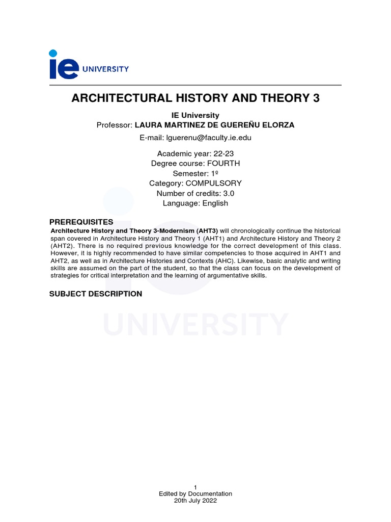 Modernism in Architecture Course | PDF | Lecture | Theory