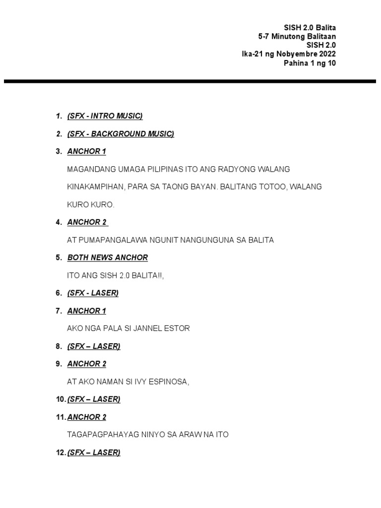 (SFX - Intro Music) 2. (SFX - Background Music) | PDF