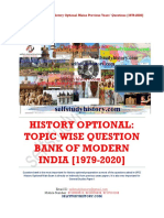 History Optional: Topic Wise Question Bank of Modern INDIA (1979-2020)