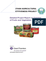 Rajasthan Agricultural Competitiveness Project: Detailed Project Report On Canning of Fruits and Vegetables