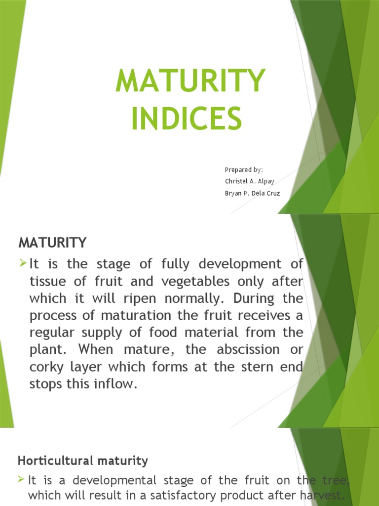 Maturity Indices PDF